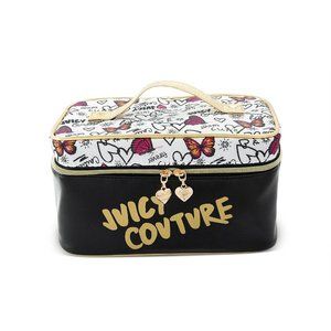 Juicy Couture Graffiti Black Pop Art Cosmetics Makeup Case Bag NWT